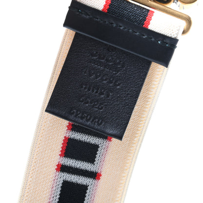 Gucci Jacquard Crystal Stripe Double G Belt 65 26 White 3 of 3