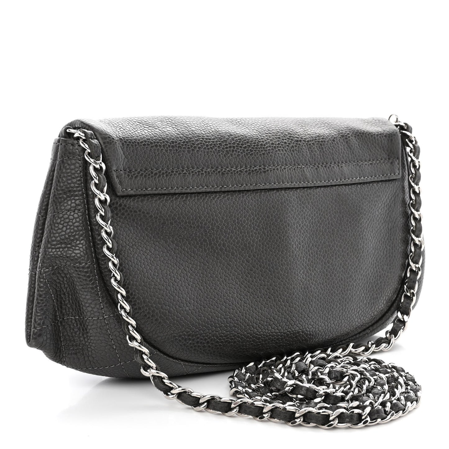 Caviar Half Moon Wallet On Chain WOC Dark Grey