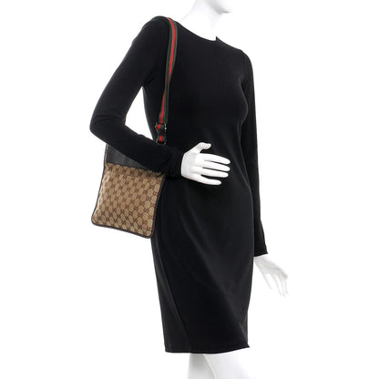 Gucci GG Monogram Web Messenger Crossbody Bag Dark Brown 2 of 7