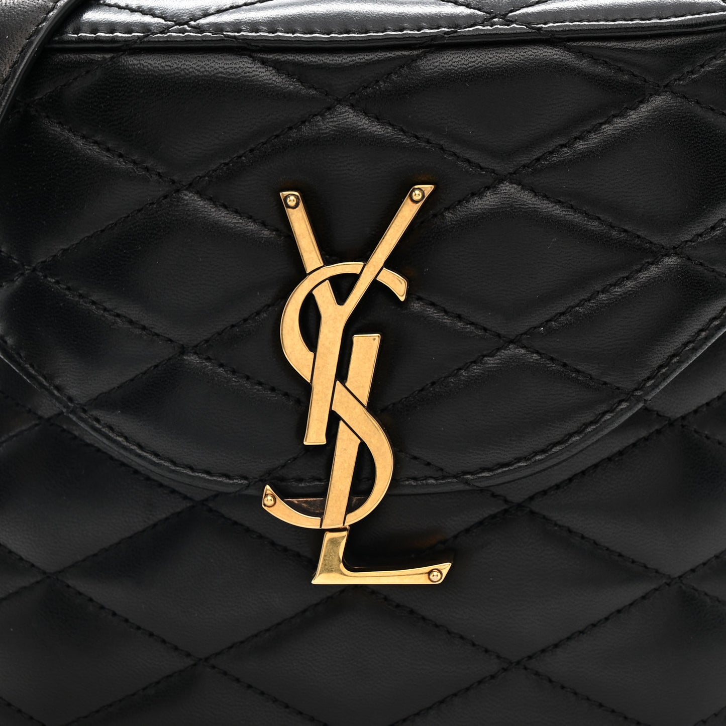 Lambskin Matelasse Monogram June Box Bag Black