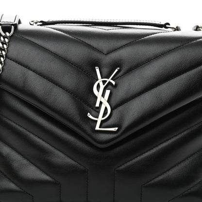 Saint Laurent Calfskin Y Quilted Monogram Small Loulou Chain Satchel Black 8 of 10