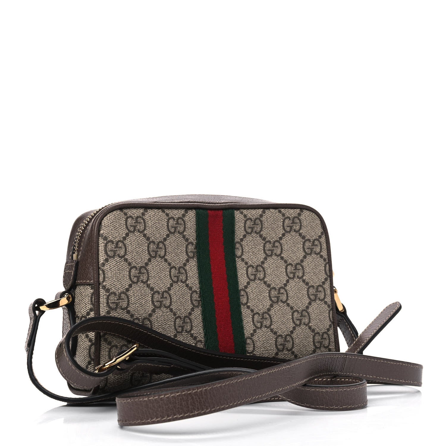 Gucci GG Supreme Monogram Web Mini Ophidia Shoulder Bag Brown 2 of 4