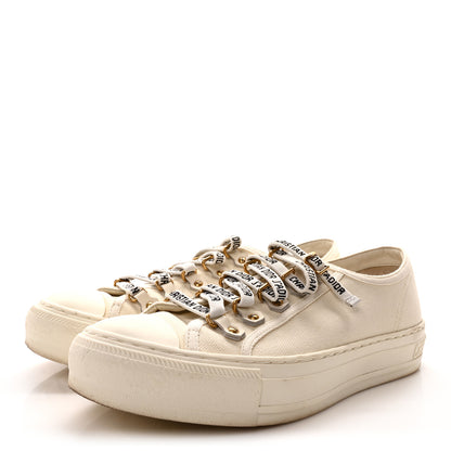 Christian Dior Canvas Dot Walk'N'Dior Low Top Sneakers 37.5 Milk 4 of 8