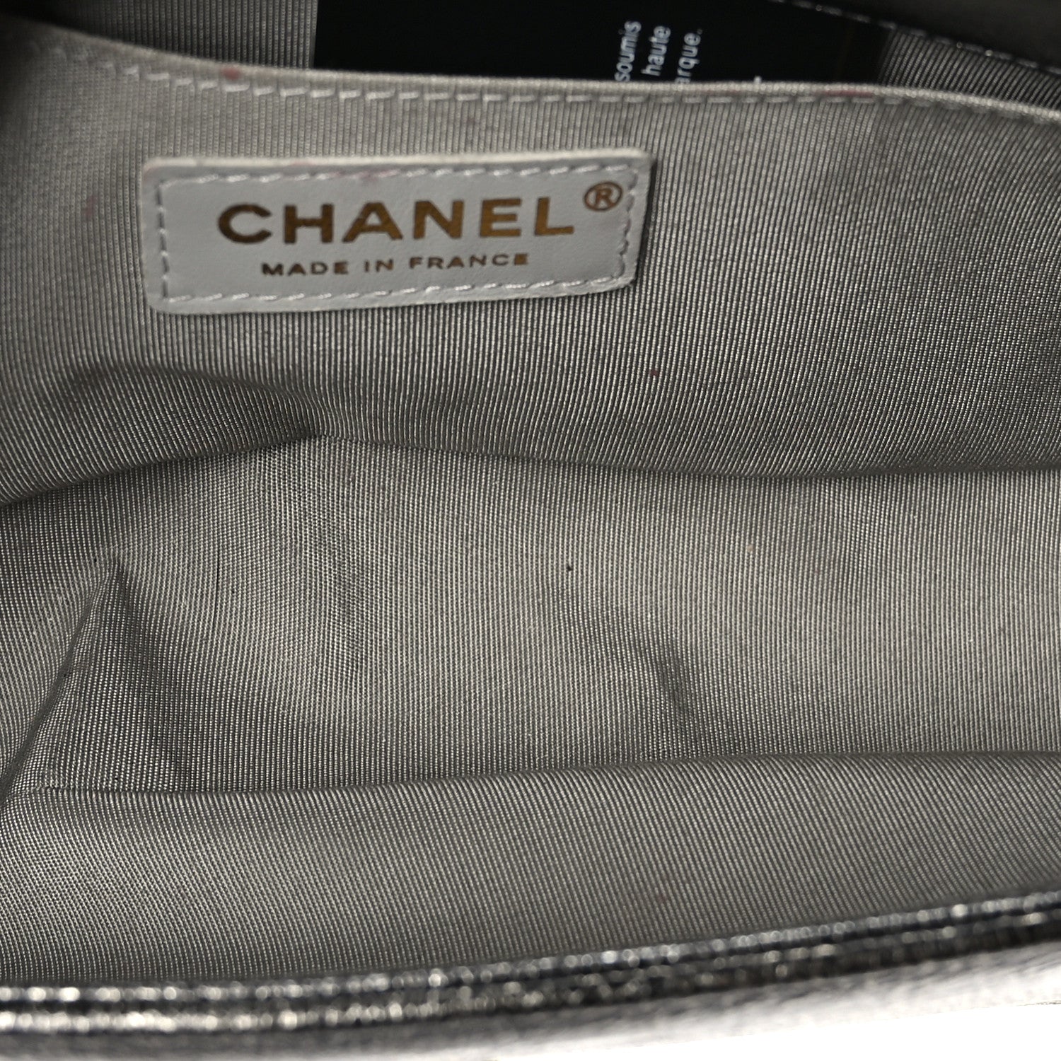 Chanel Cracked Metallic Calfskin Quilted Medium Boy Flap Dark Silver 5 of 9
