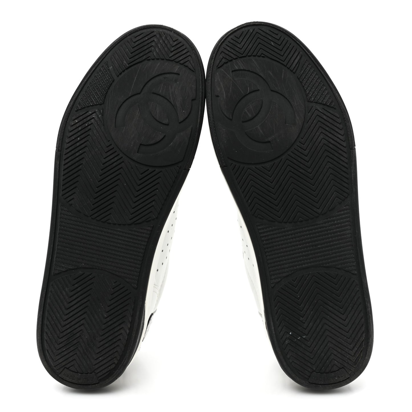 Calfskin Womens Logo Sneakers 40 White Black