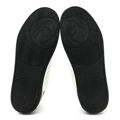 Chanel Calfskin Womens Logo Sneakers 40 White Black 6 of 12