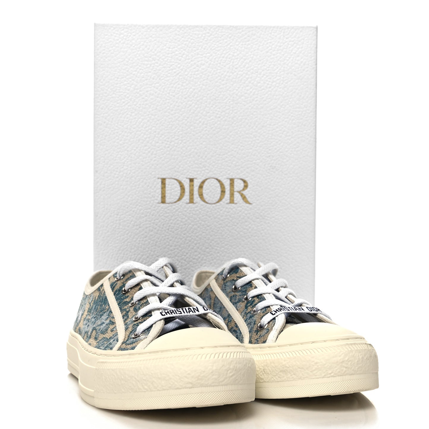Canvas Floral Embroidered Womens Walk'N'Dior Low Top Sneakers 38 Duck Blue