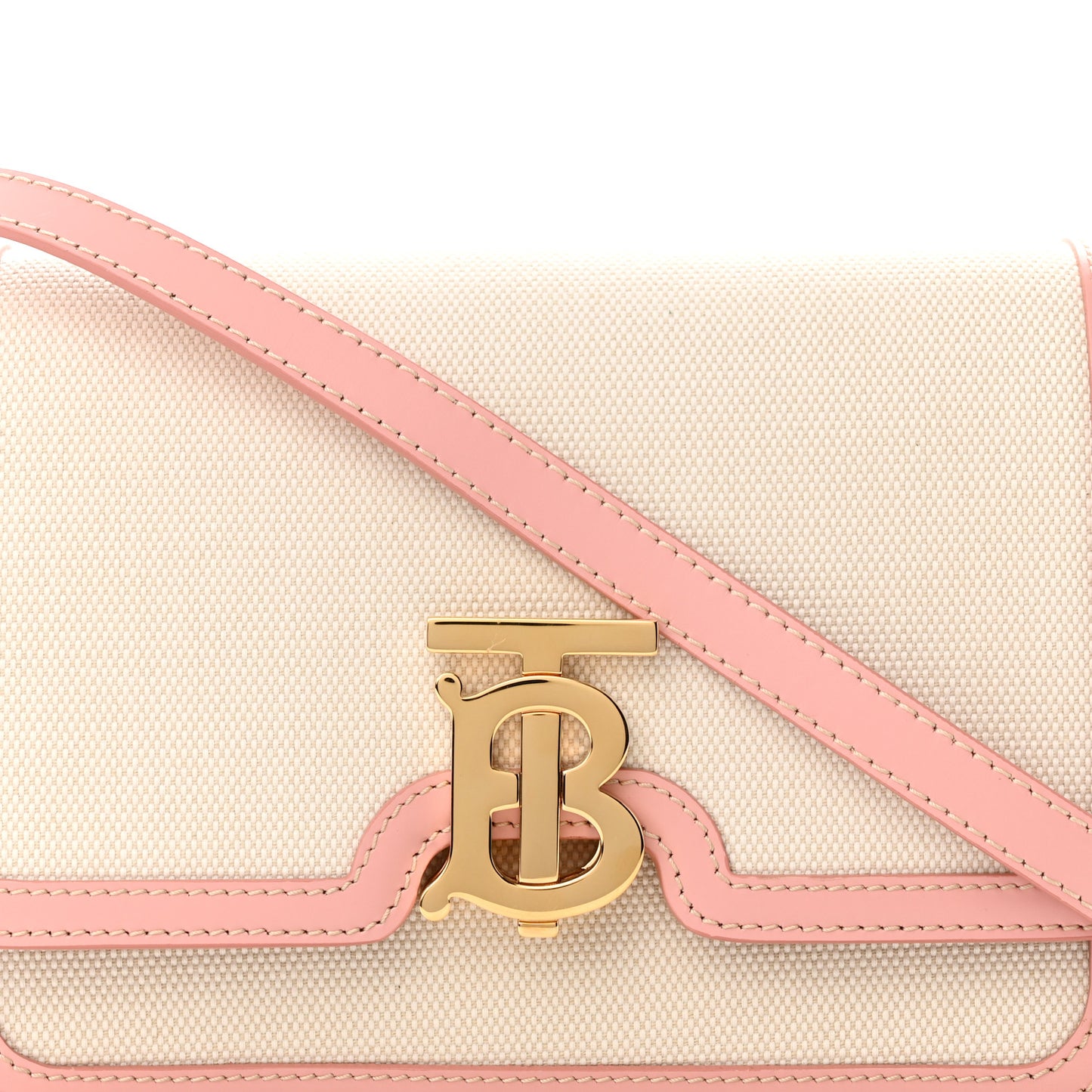 Canvas Calfskin TB Small Bag Blush Pink