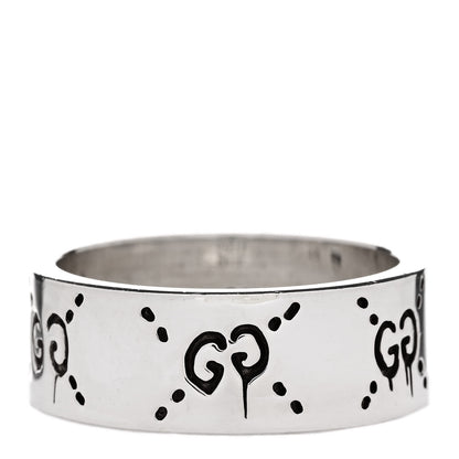 Gucci Sterling Silver GucciGhost Hamlet Skull Ring 63 10.5 3 of 6