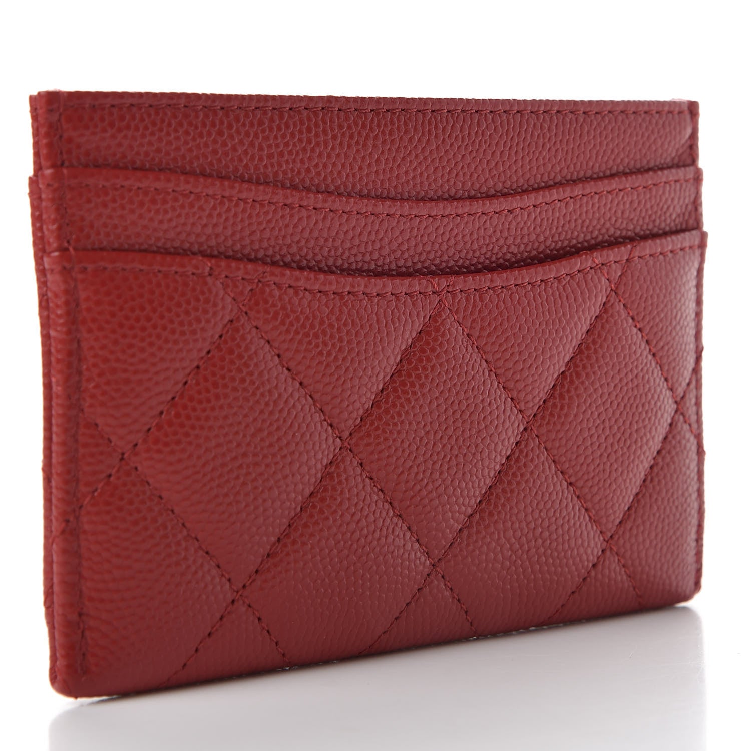 Chanel Caviar Quilted Card Holder Red 3 of 9