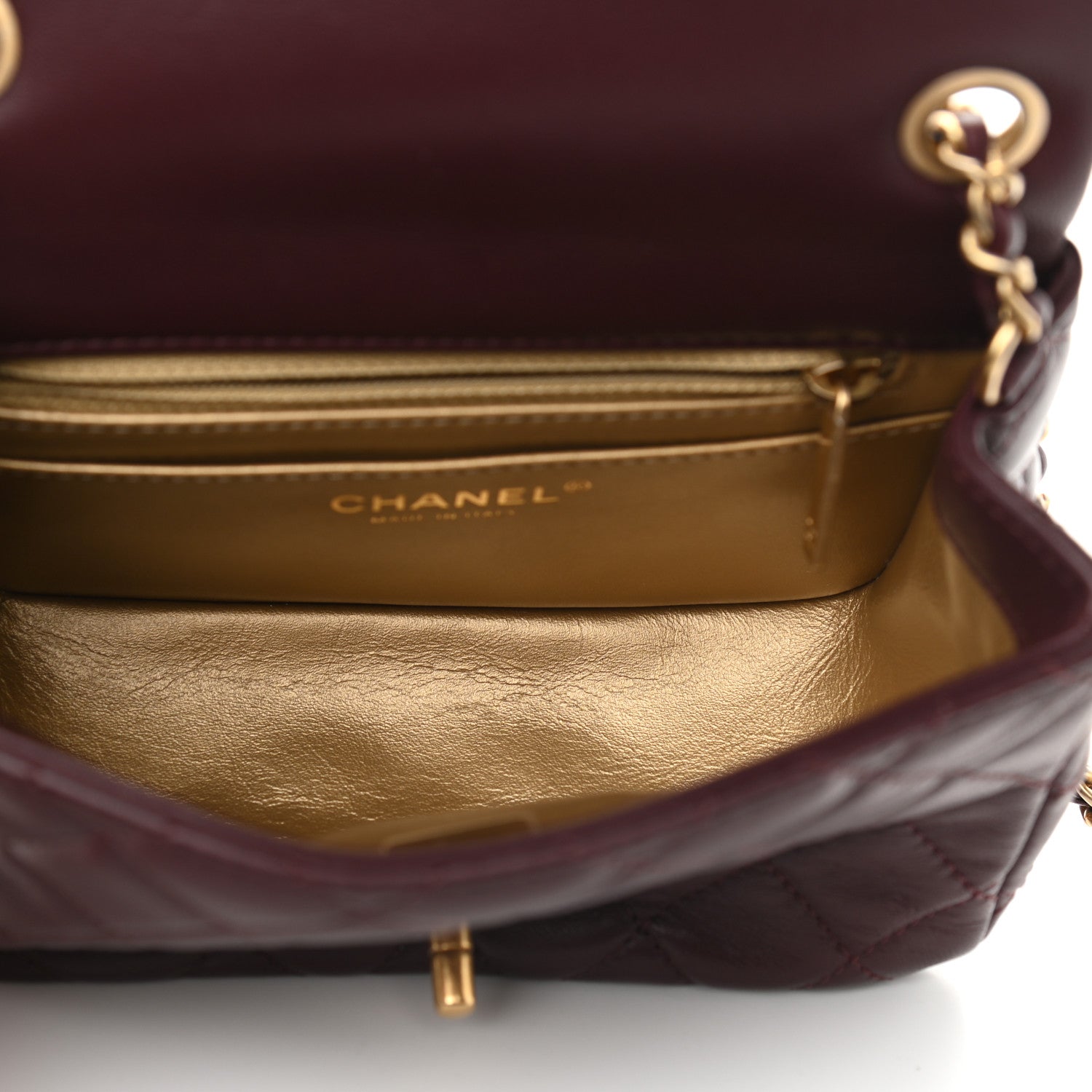 Chanel Lambskin Quilted Mini Pearl Crush Flap Burgundy 5 of 9