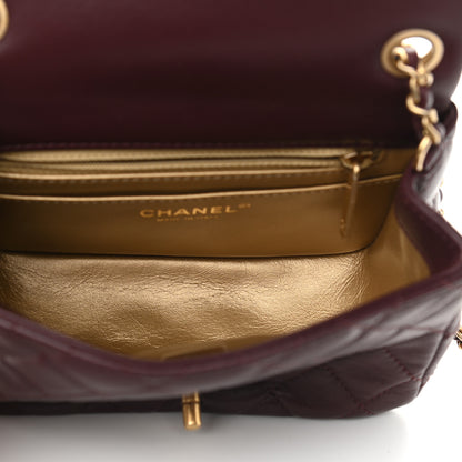 Chanel Lambskin Quilted Mini Pearl Crush Flap Burgundy 5 of 9