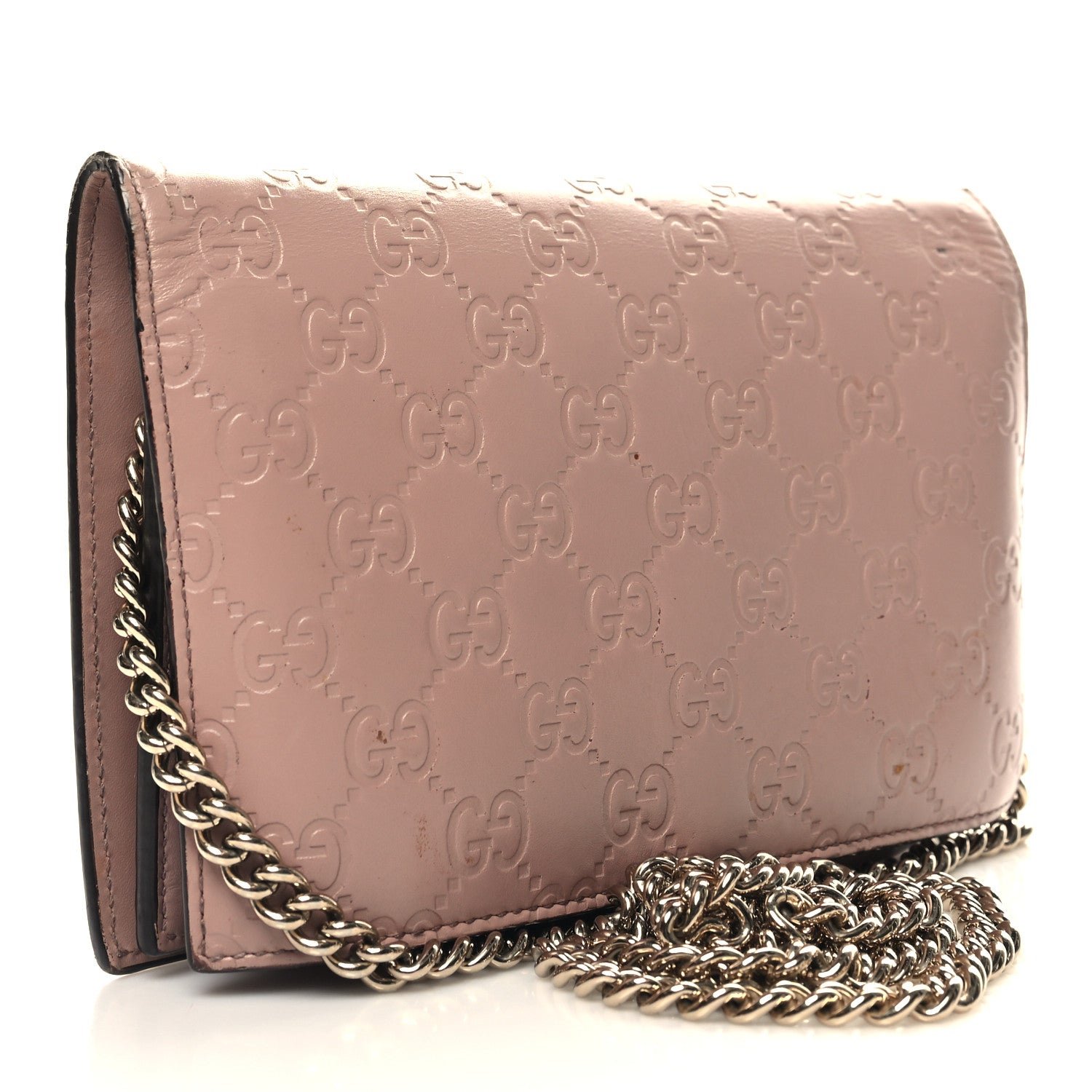 Gucci Guccissima Signature Bowy Chain Wallet Dark Cipria 3 of 12