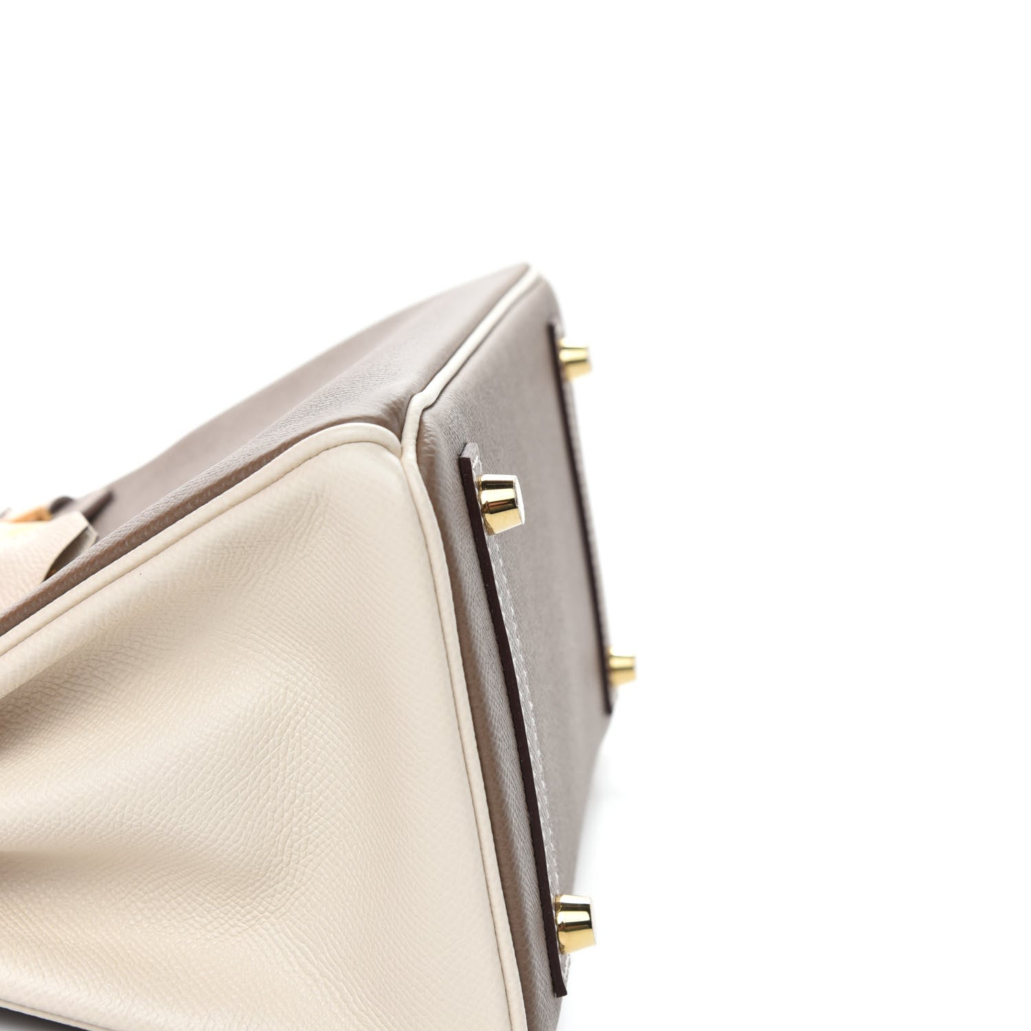 Hermes Epsom Horseshoe Birkin 25 Etoupe Craie 7 of 35