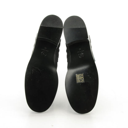 Chanel Calfskin Quilted Patent Cap Toe Boots 40 Black 6 of 8