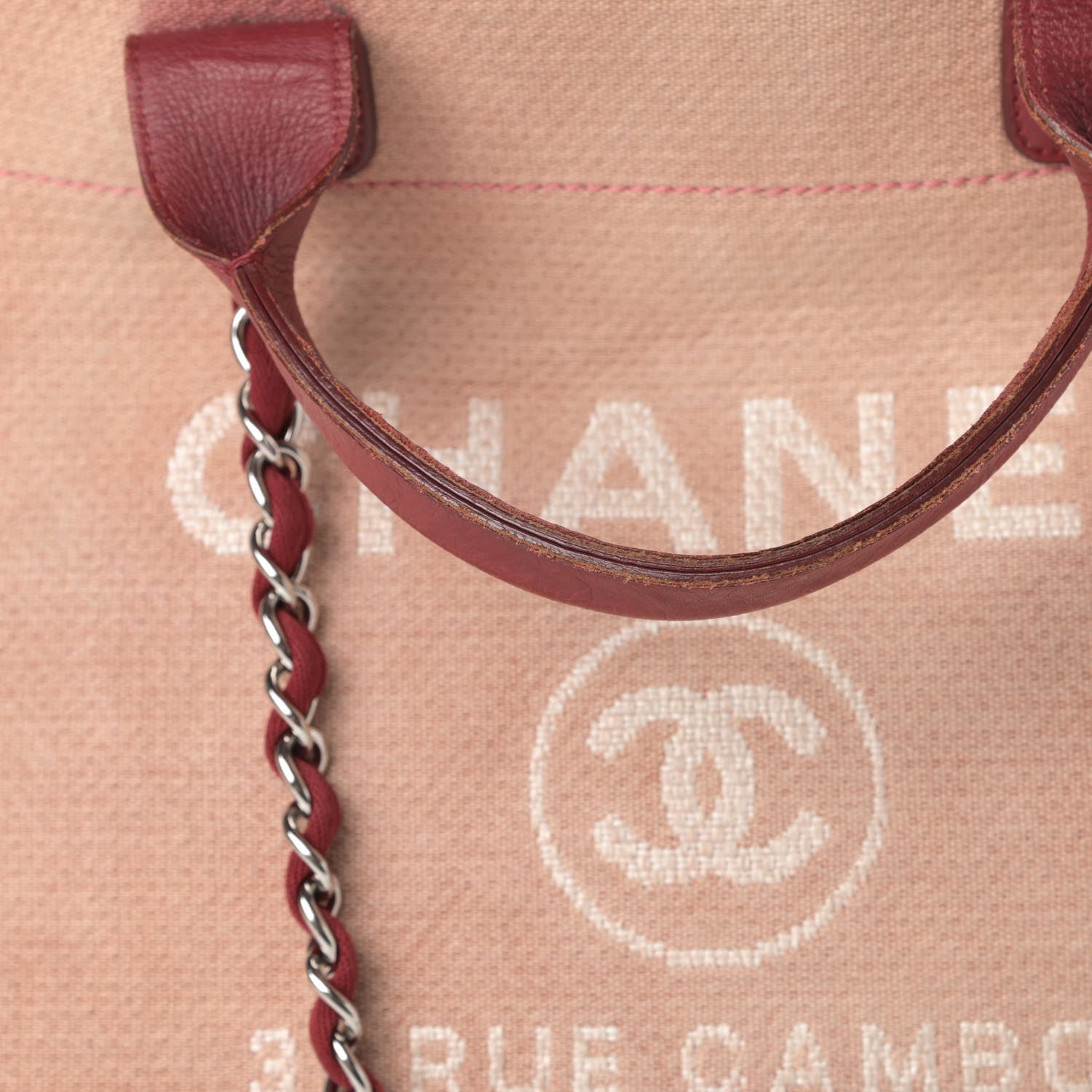 Chanel Canvas Medium Deauville Tote Red 17 of 19