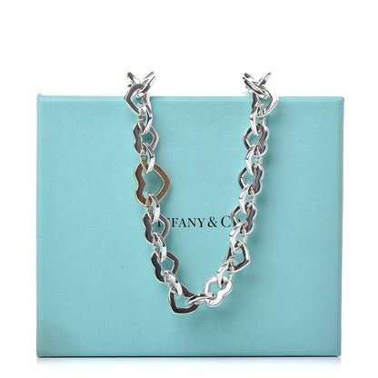 Tiffany Sterling Silver 18K Yellow Gold Heart Link Necklace 6 of 6