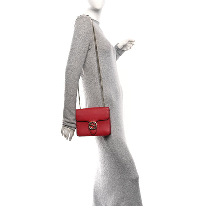 Gucci Dollar Calfskin Small Interlocking G Shoulder Bag Red 2 of 14