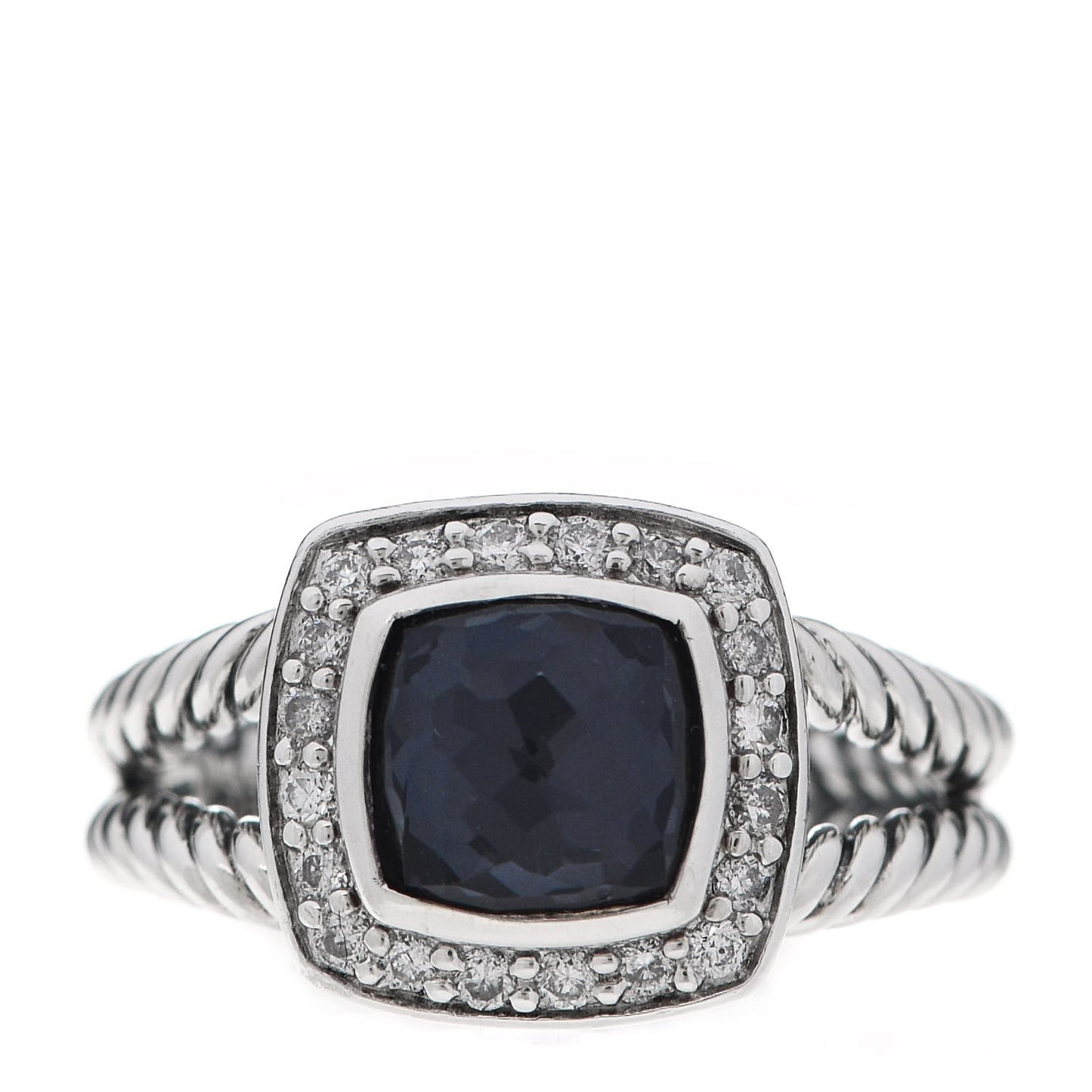 Sterling Silver Diamond Black Orchid 7mm Petite Albion Ring 49 5