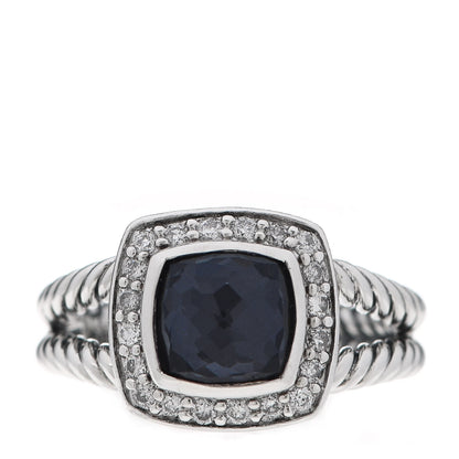 David Yurman Sterling Silver Diamond Black Orchid 7mm Petite Albion Ring 49 5 1 of 5