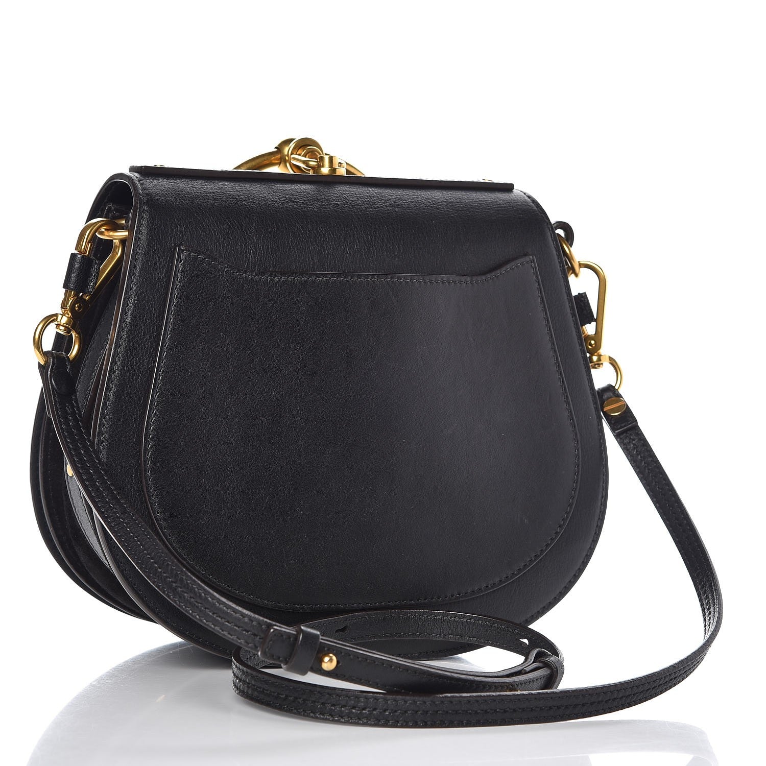 Chloe Calfskin Suede Medium Nile Bracelet Bag Black 3 of 10