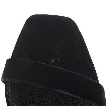 Saint Laurent Velvet Amber 105 Ankle Strap Sandals 40 Black 11 of 12