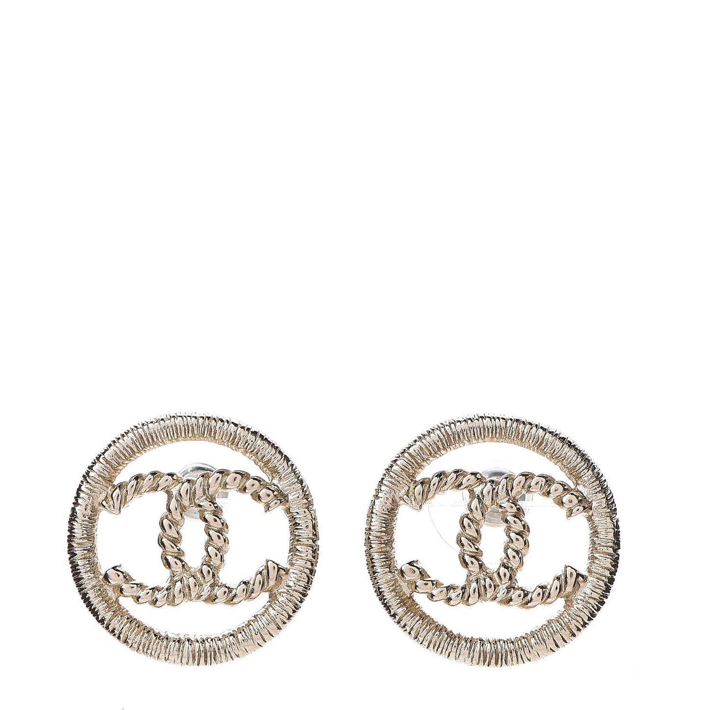 Twisted CC Earrings Light Gold