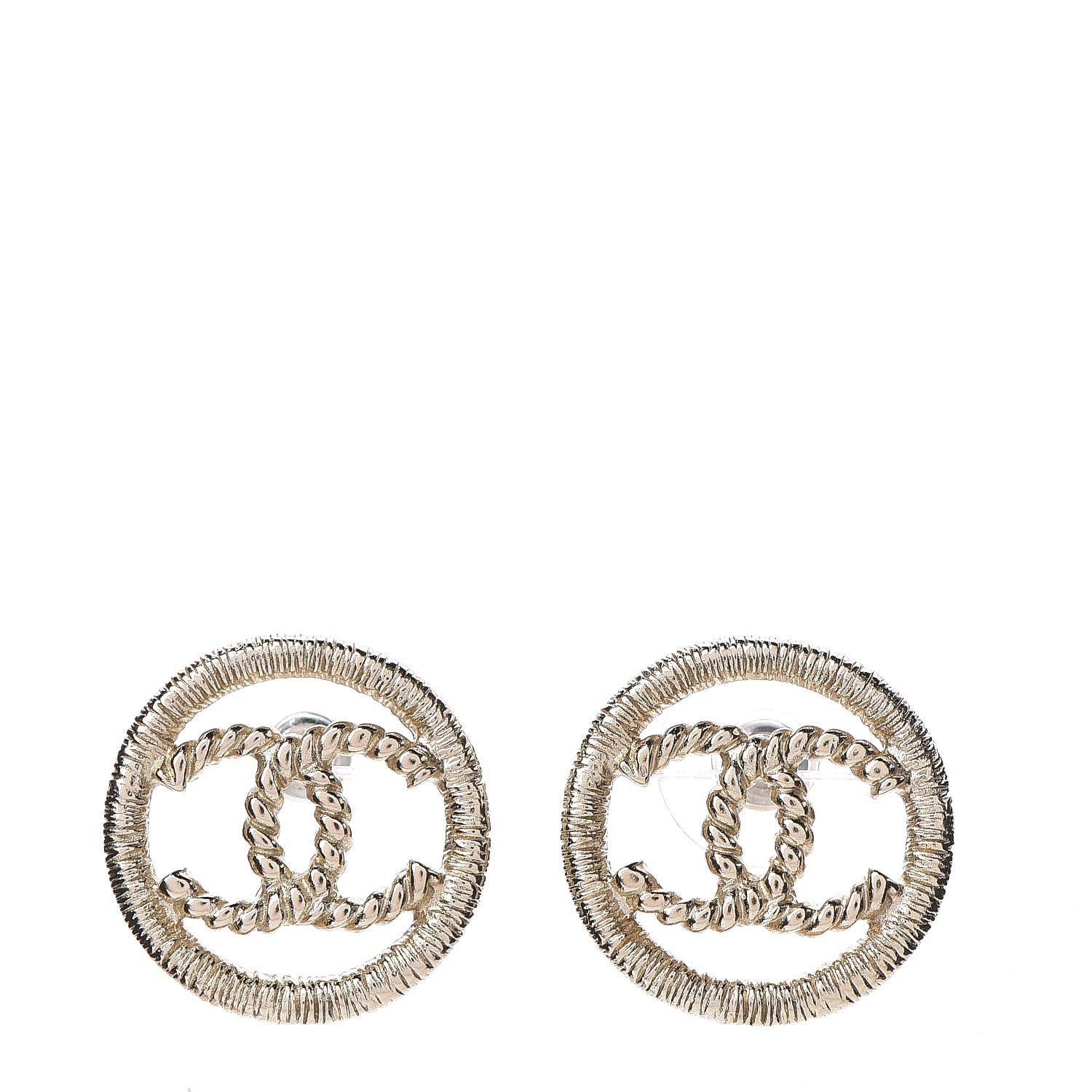Chanel Twisted CC Earrings Light Gold 1 of 5