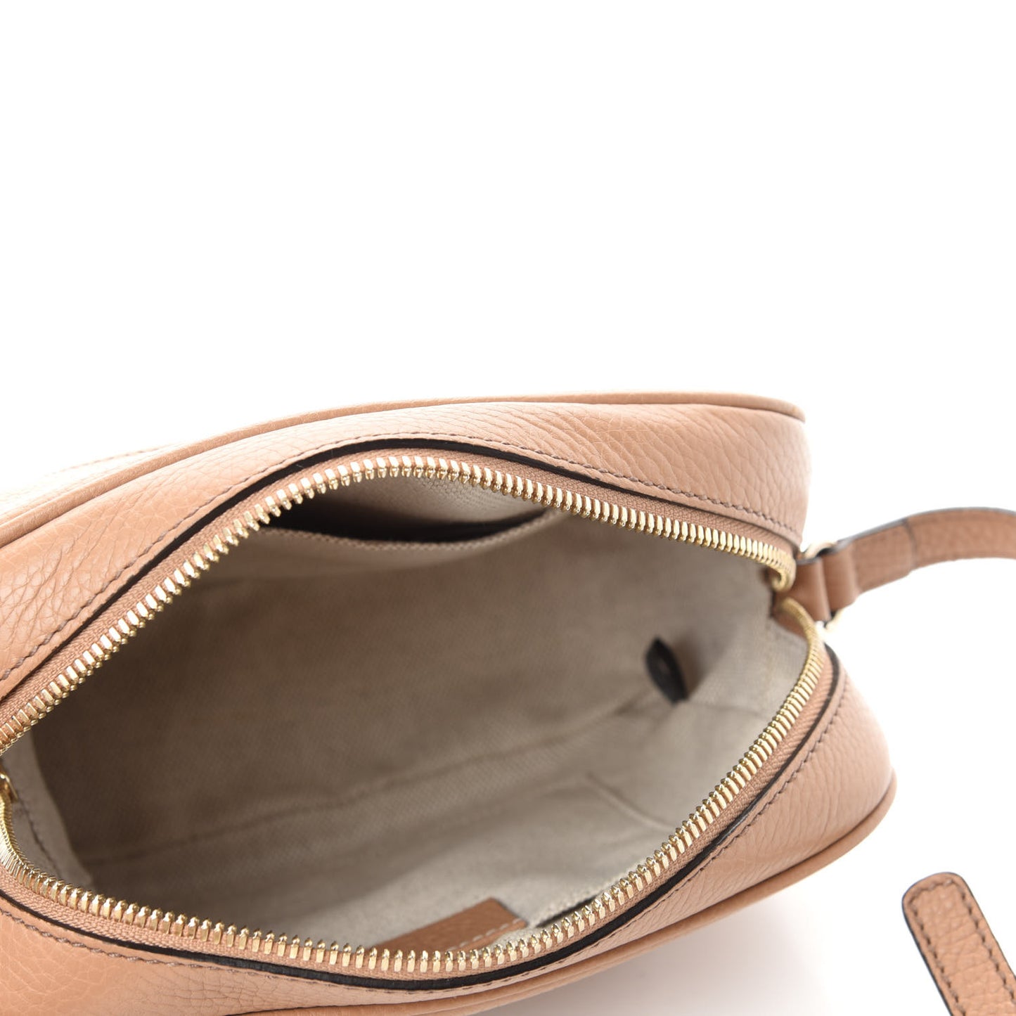 Pebbled Calfskin Small Soho Disco Bag Rose Beige