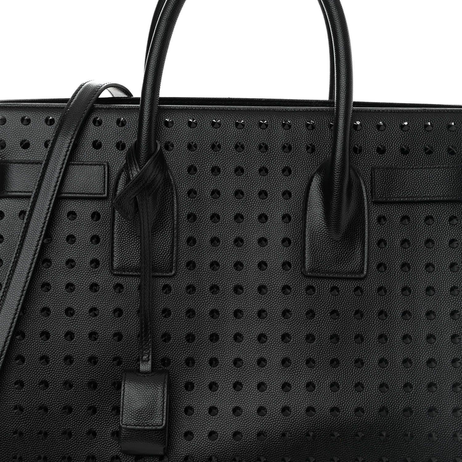Saint Laurent Grain De Poudre Studded Small Sac De Jour Black 8 of 11