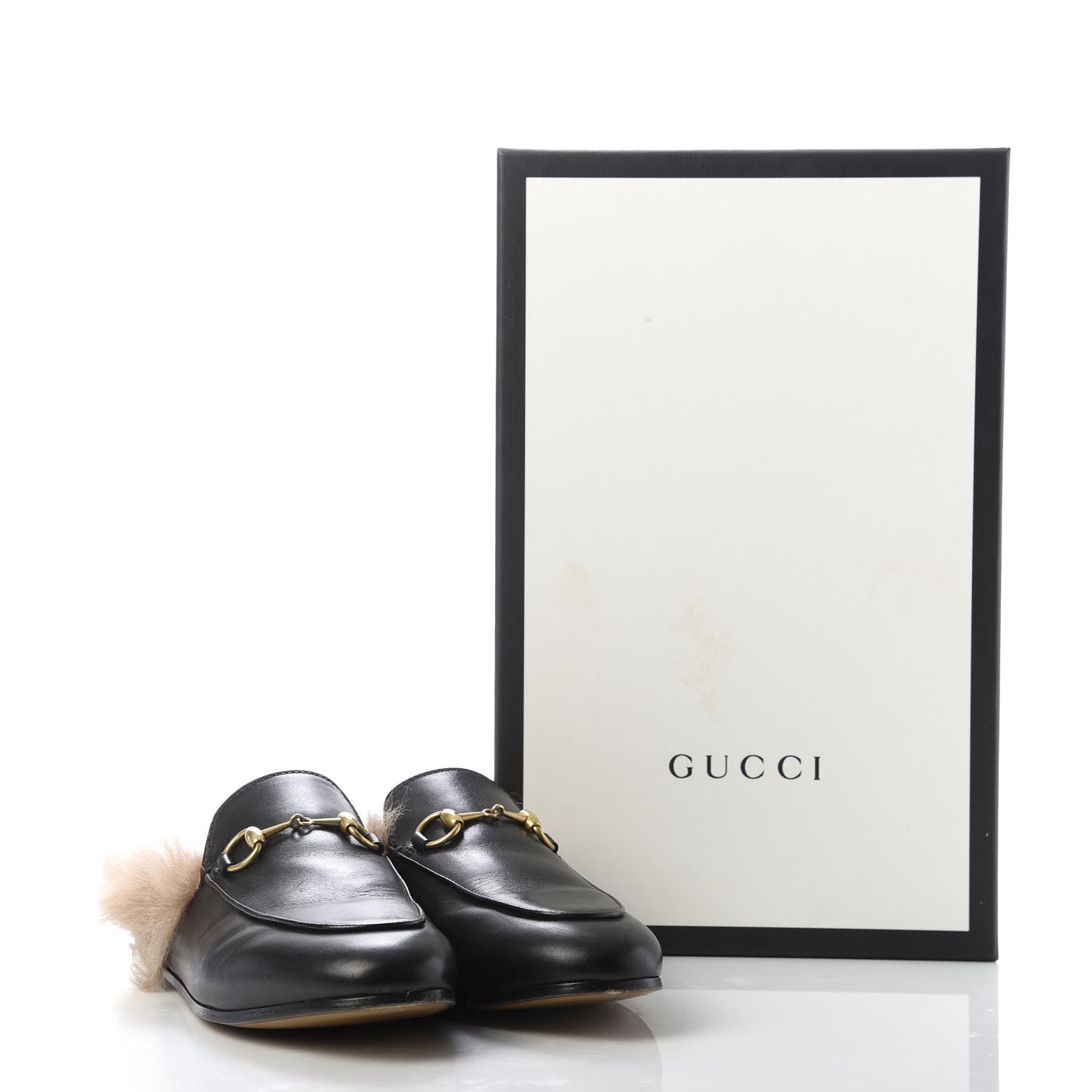 Gucci Calfskin Fur Womens Princetown Slippers 35.5 Black 9 of 9