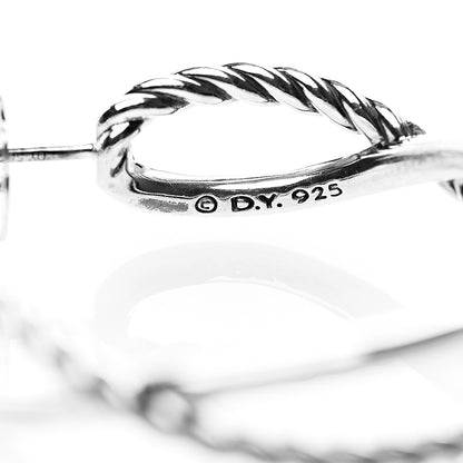 David Yurman Sterling Silver Crossover Cable Hoop Earrings 4 of 4
