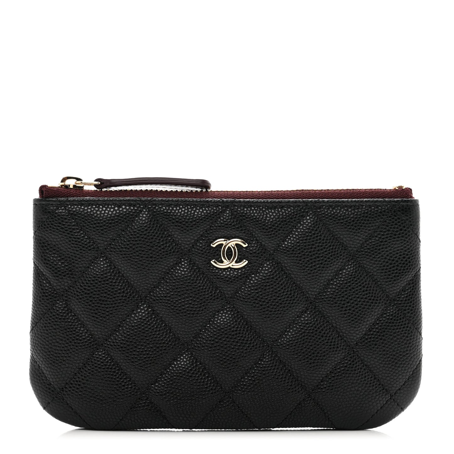 Caviar Quilted Small Cosmetic Case Black