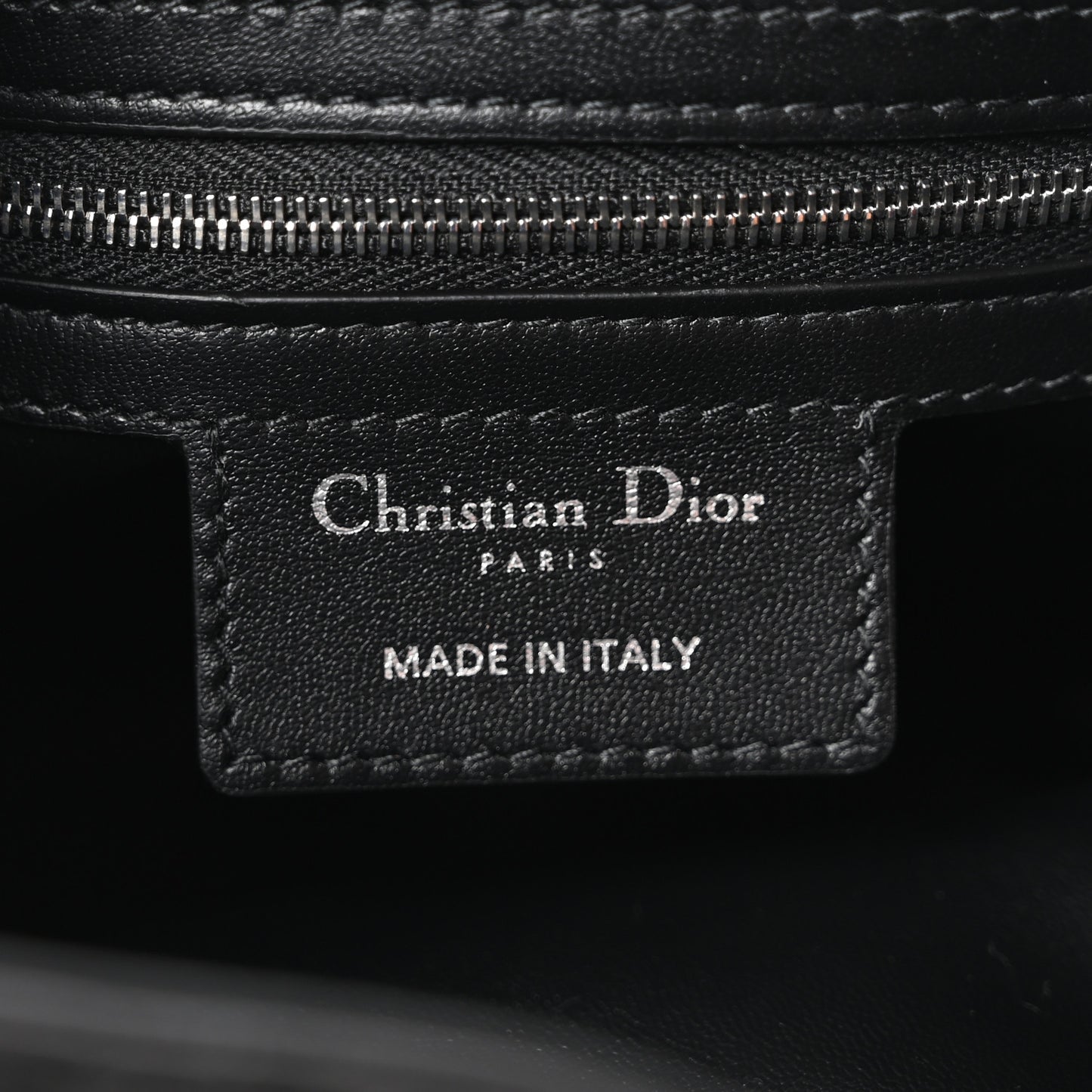Crinkled Calfskin Macrocannage Small D-Motion Bag Black