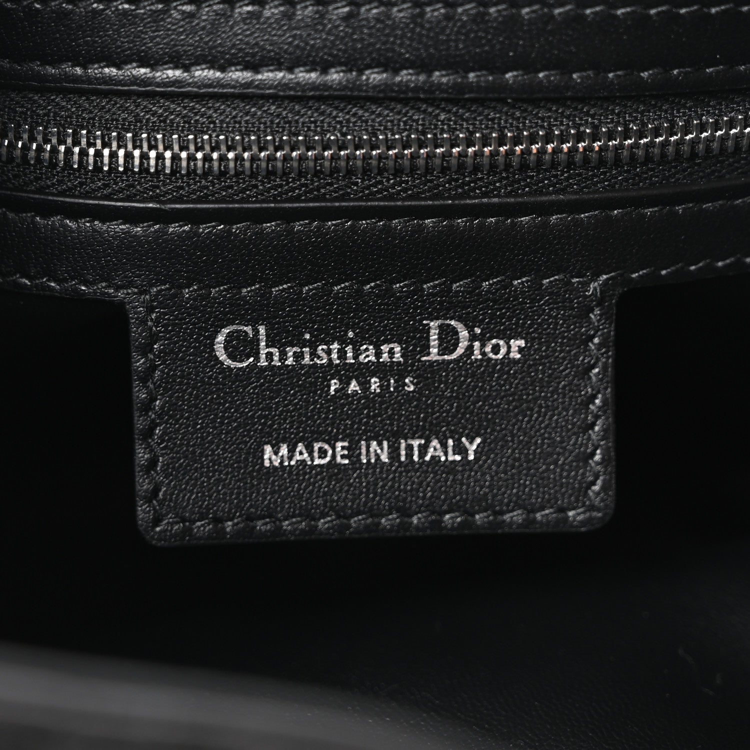 Christian Dior Crinkled Calfskin Macrocannage Small D-Motion Bag Black 6 of 10