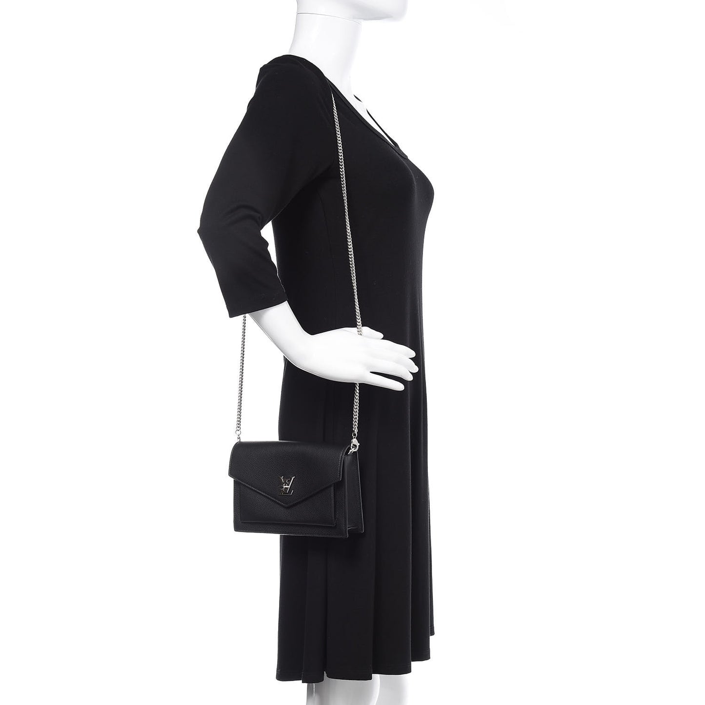 Soft Calfskin My Lockme Chain Pochette Black