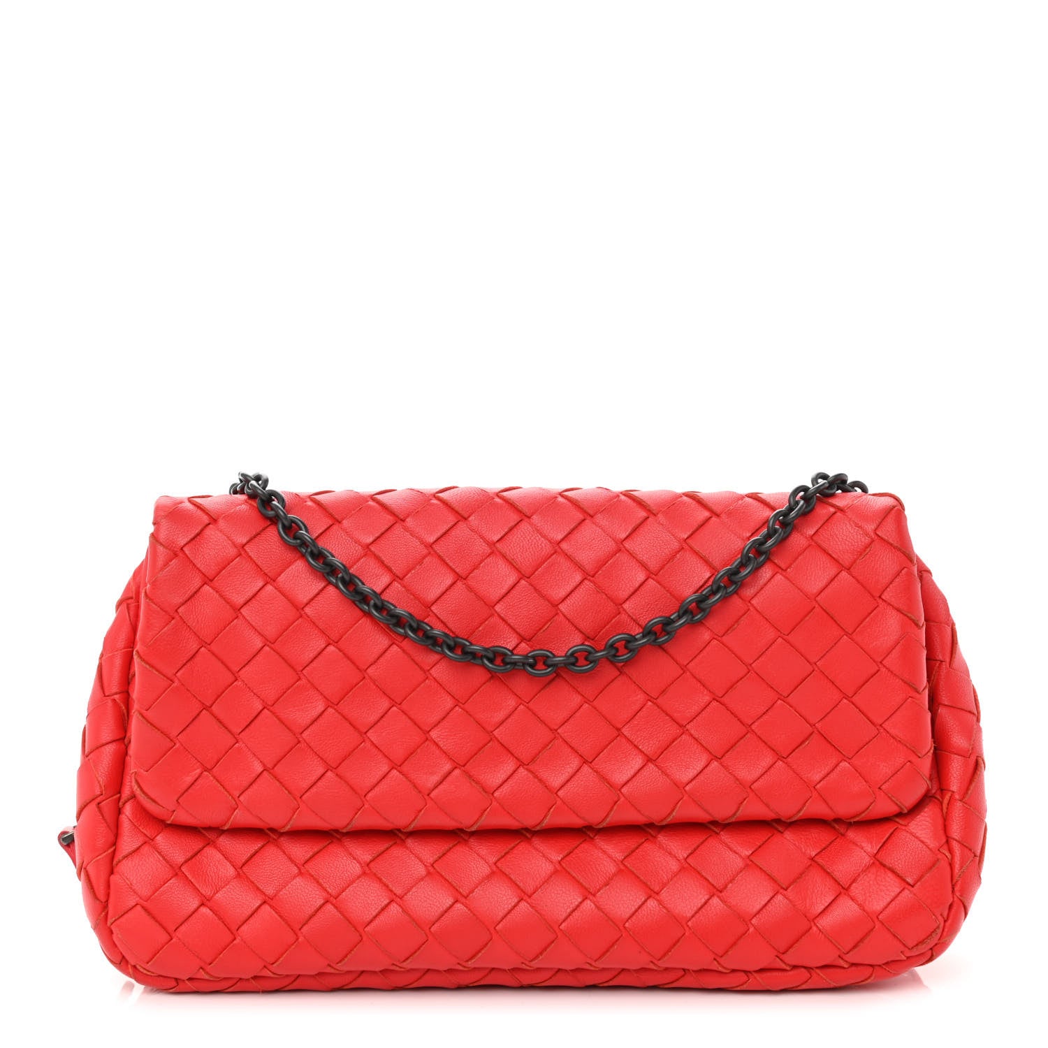 Bottega Veneta Nappa Intrecciato Small Chain Crossbody Red 1 of 10
