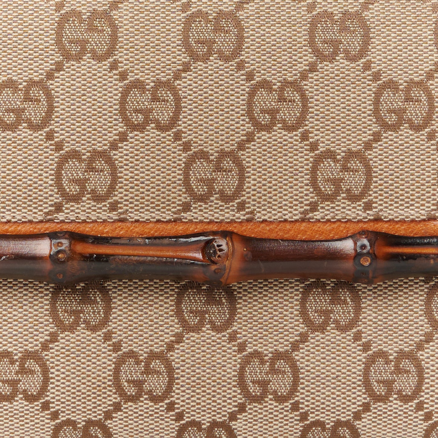 Monogram Bamboo Bar Clutch Brown