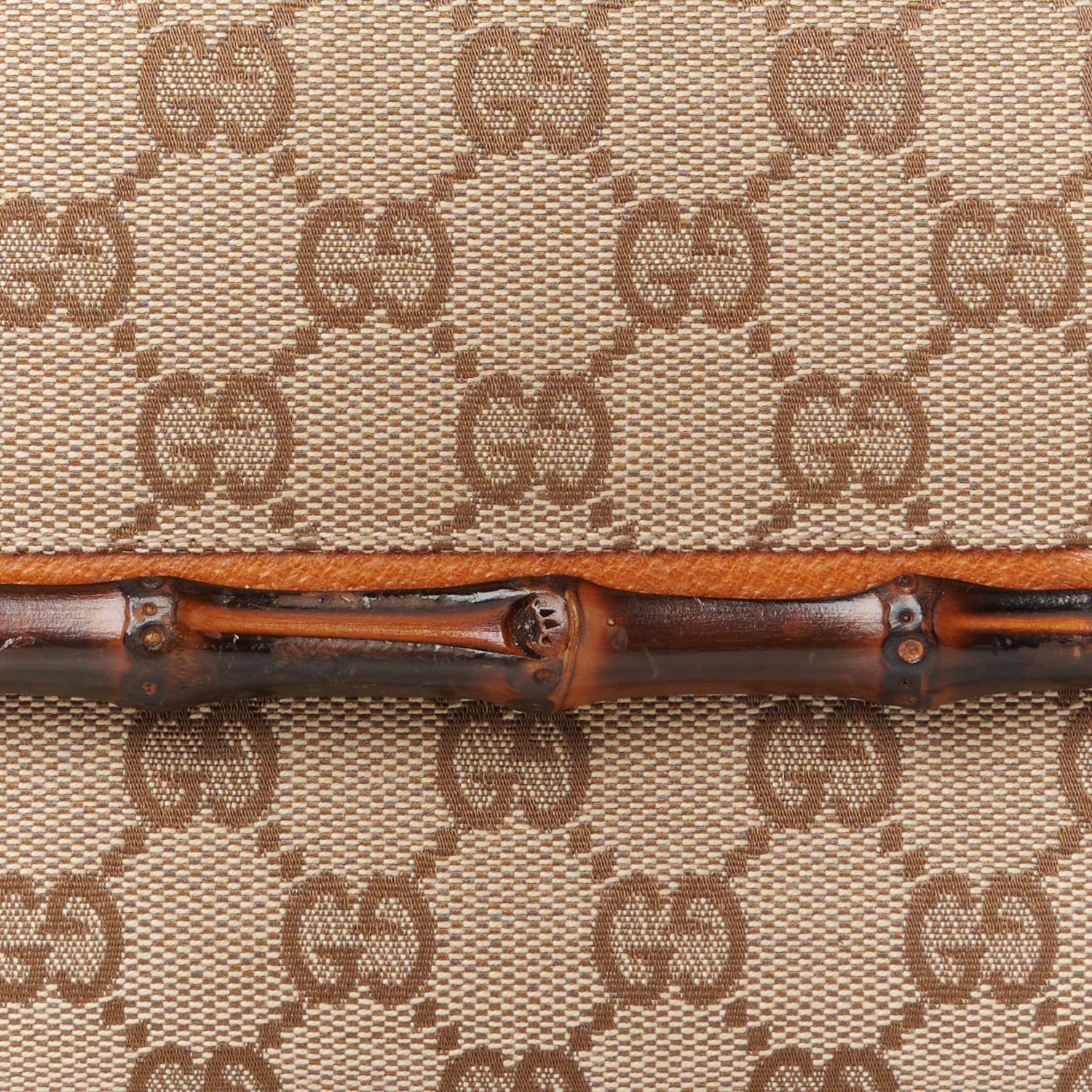 Gucci Monogram Bamboo Bar Clutch Brown 7 of 10