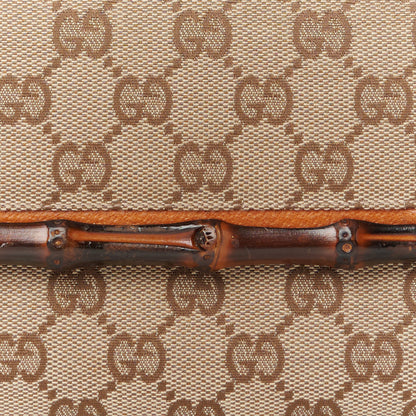 Gucci Monogram Bamboo Bar Clutch Brown 7 of 10