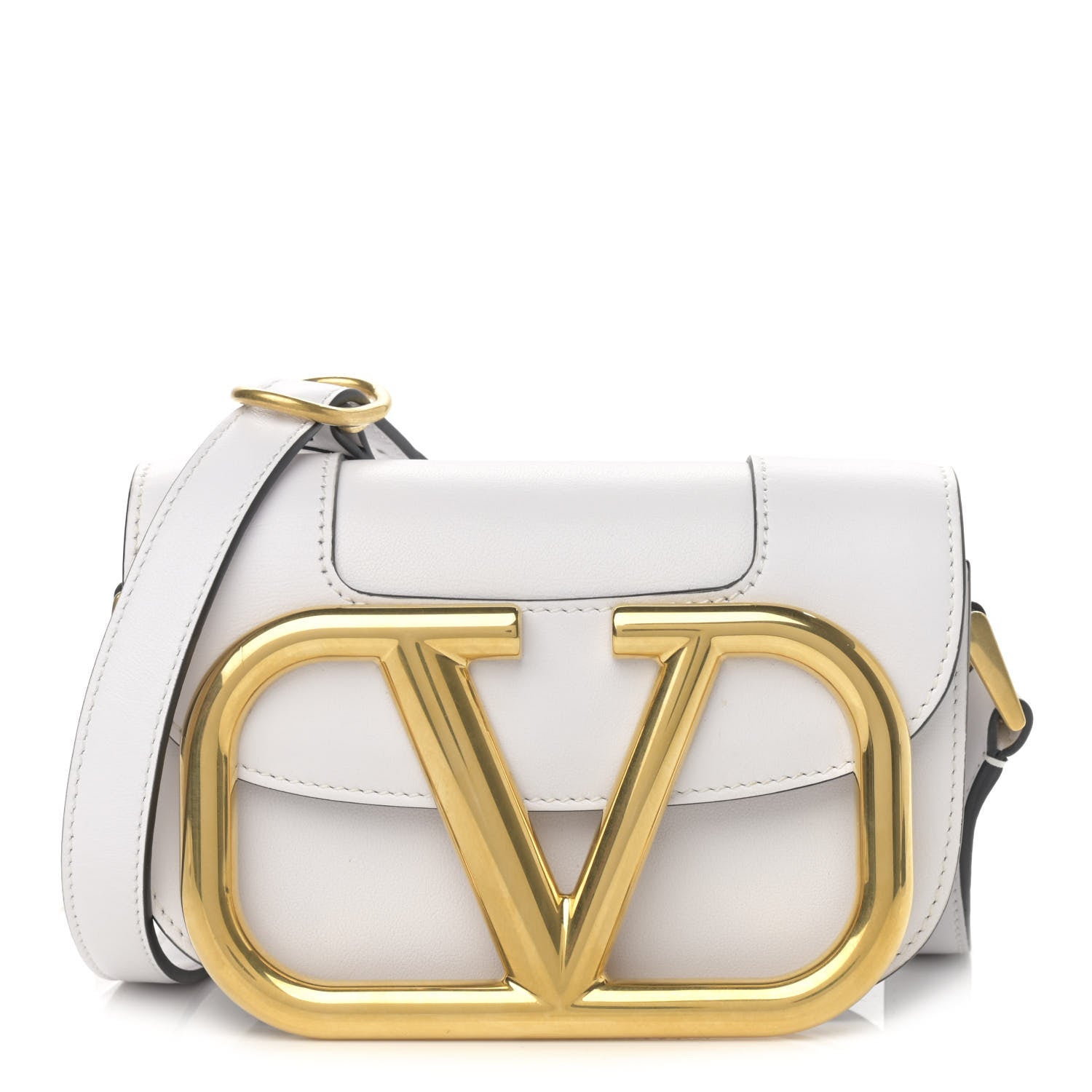 Valentino Garavani Calfskin Small Supervee Crossbody Bag Optic White 1 of 10