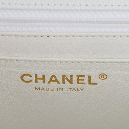 Chanel Caviar Quilted Jumbo Single Flap White 7 of 8