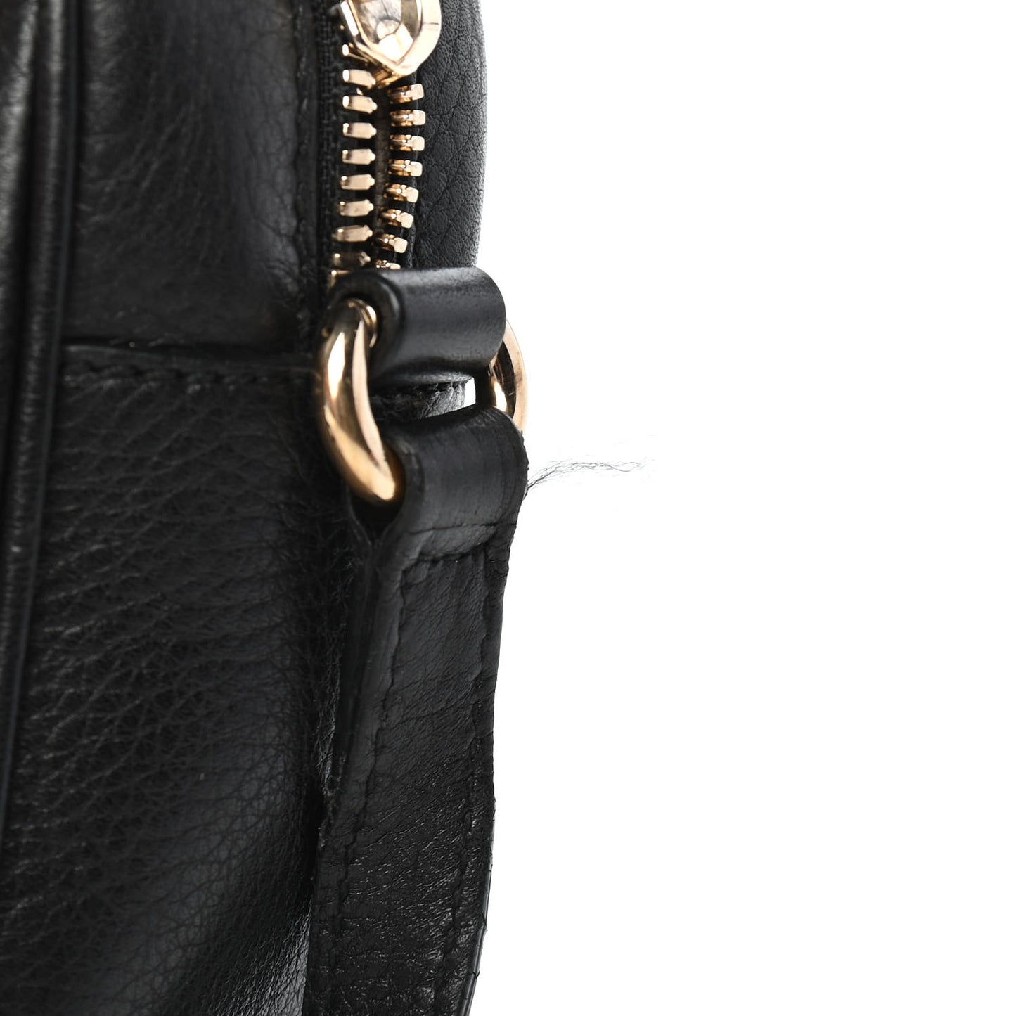 Pebbled Calfskin Small Soho Disco Bag Black
