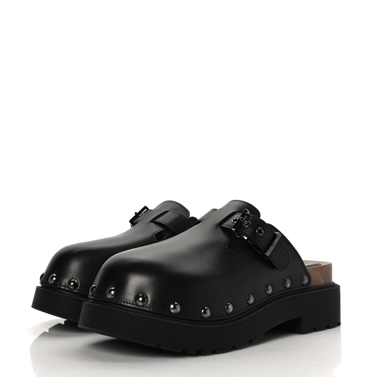 Christian Dior Calfskin Diorquake Buckled Lug Sole 15mm Clogs 39 Black 3 of 8
