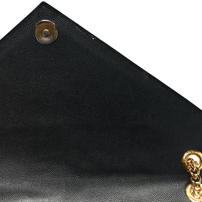 Saint Laurent Grain De Poudre Textured Mixed Matelasse Large Triquilt Monogram Satchel Black 9 of 10