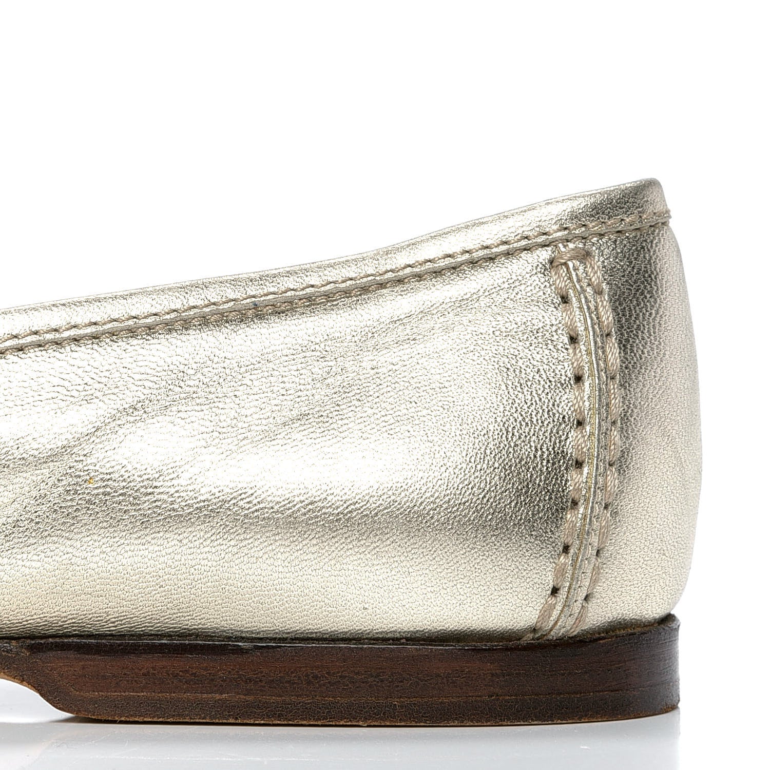 Chanel Metallic Lambskin CC Mocassin Loafers 38 Silver 7 of 7