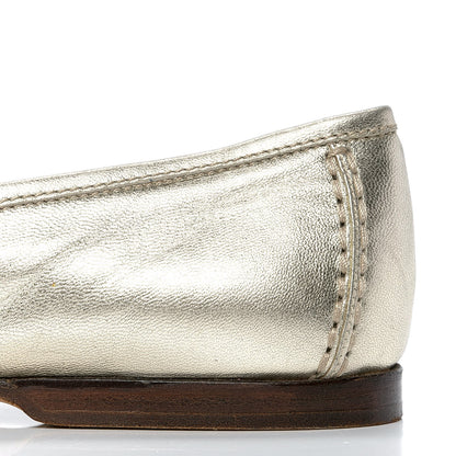 Chanel Metallic Lambskin CC Mocassin Loafers 38 Silver 7 of 7