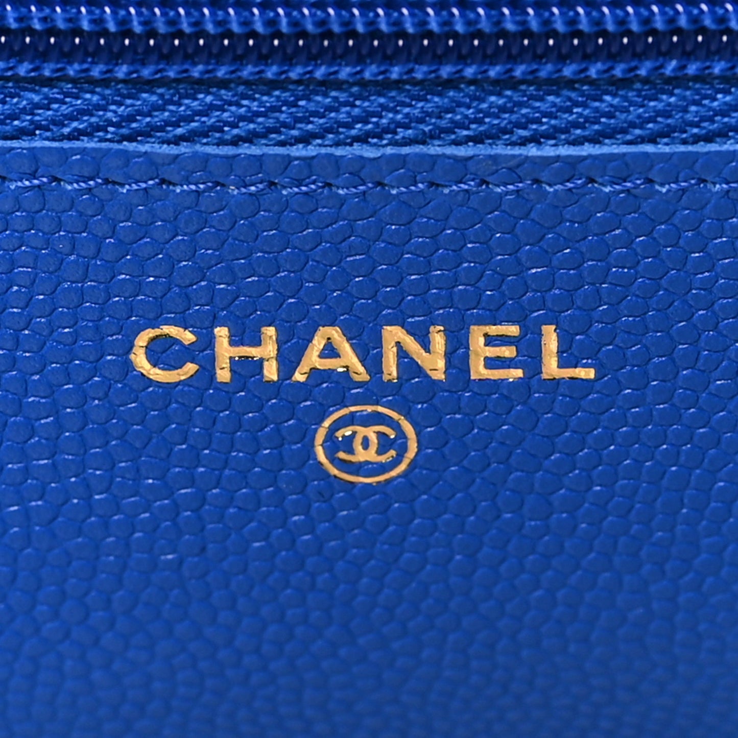 Caviar Quilted Wallet On Chain WOC Blue