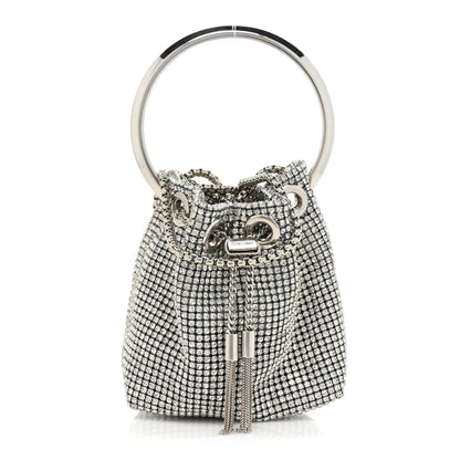 Jimmy Choo Satin Crystal Embellished Micro Bon Bon Bag Silver 1 of 9