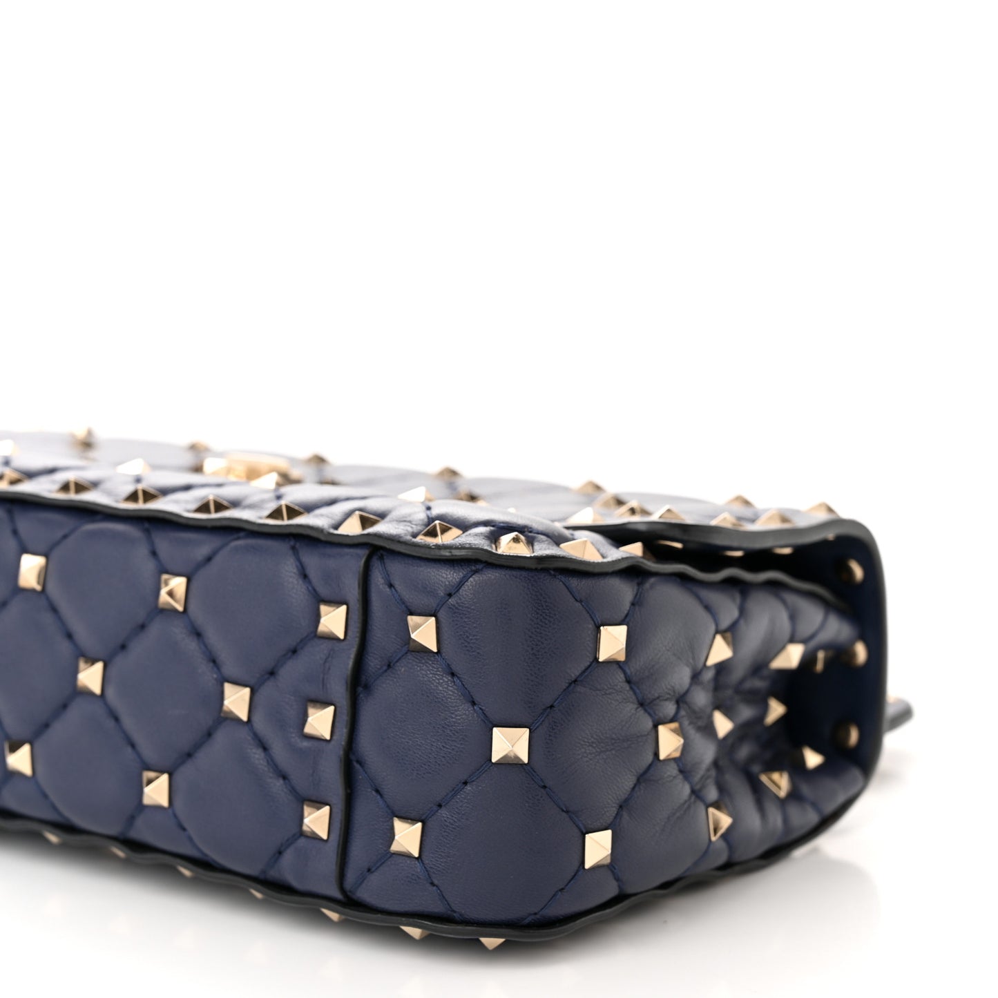 Nappa Small Rockstud Spike Shoulder Bag Pure Blue